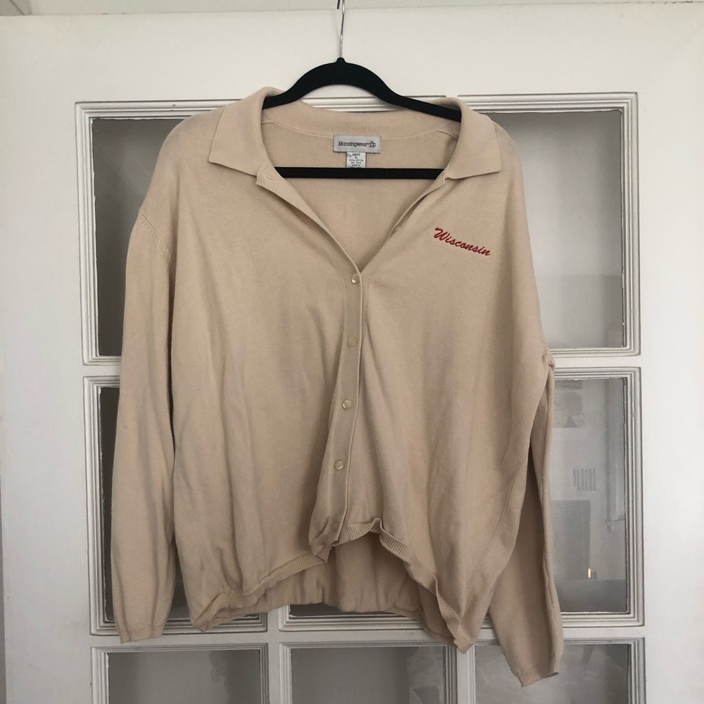 Vintage Wisconsin embroidered cardigan